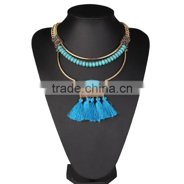 Vintage Ethnic Design Adult Costume Necklace Jewelry ,multicolor Tassel photo-2
