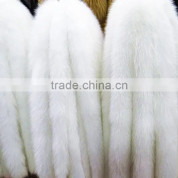 BBG-H-24 Popular Professional Real Fox Fur Trimming Strip Detachable Cheap Fox Fur Collar Hood photo-4