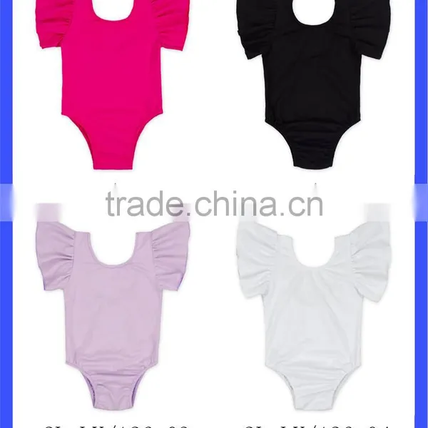 Summer Plain White Kids Flutter Sleeve Ruffle Design Infant Soft Cotton Baby Girl One Piece Blank Bodysuit Jumpsuit Petti Romper photo-6