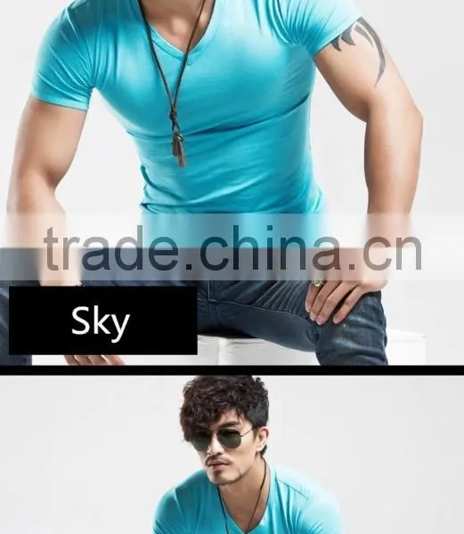 2016 Latest Style China Manufacturer Lycra Cotton Slim Fit Men's t Shirt photo-2