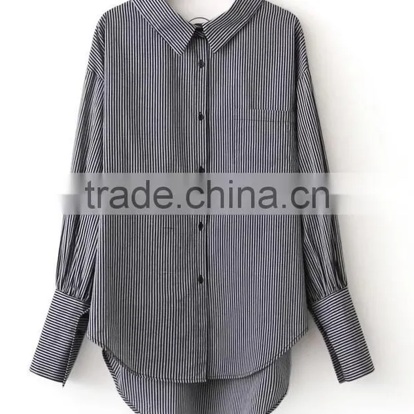 Runwaylover EY2377B New Style 2017 Ladies Fashion Loose Stripe Blouse photo-5