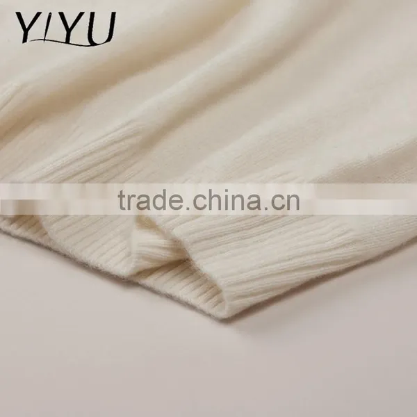 European Casual Style Women Soft White Rollneck Cashmere Knit Sweater photo-4