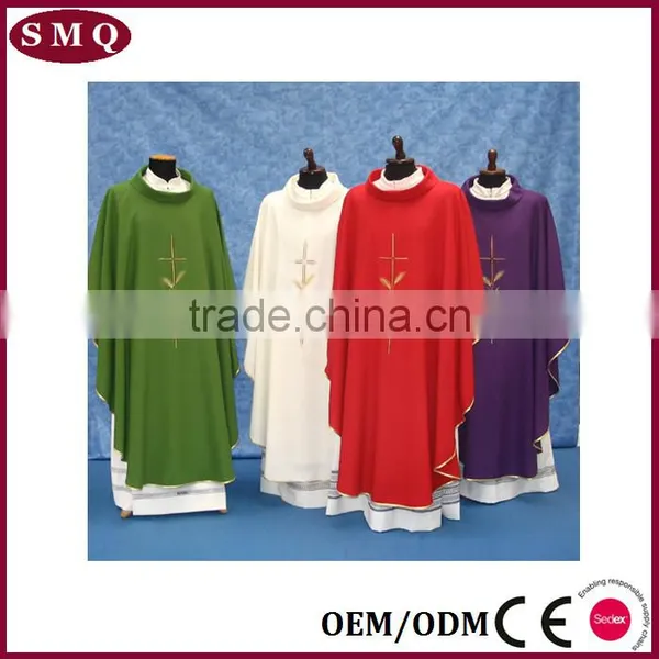 Catholic Church Vestment Wholesale Luxury Pupular Red Choir Robe photo-3