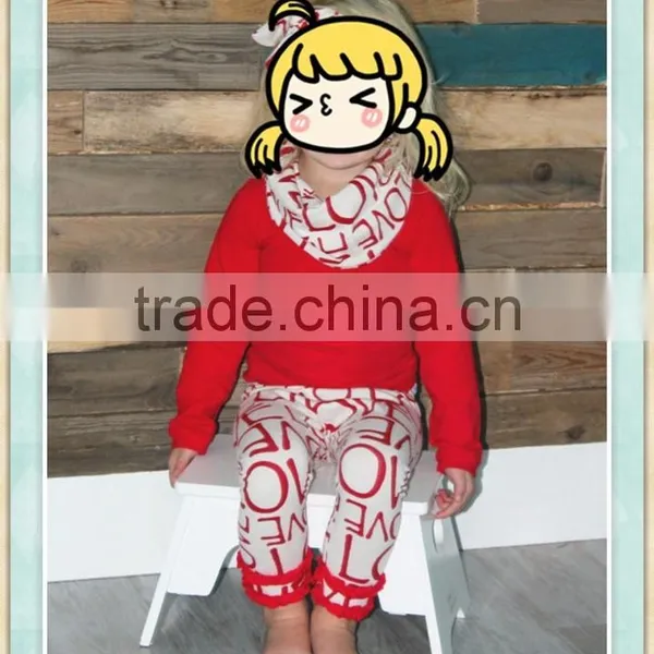 Valentine Outfits Baby Clothes Boutique Girl Clothing Children Frocks Designs and Icing Pants Set