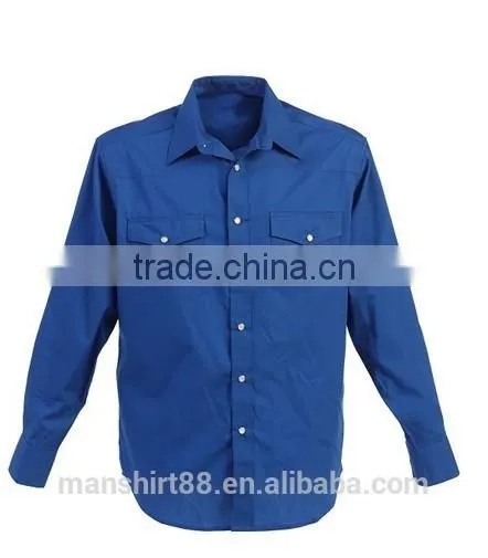Thick Solid Fabric Double Pocket Mens Casual Shirts photo-4