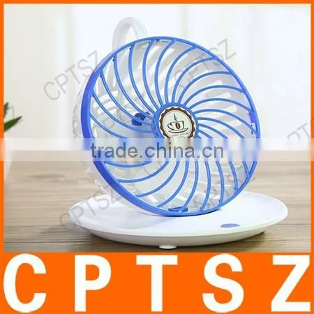 New Arrival Creative Mini USB Coffee Cup Fan Rotatable Hanging Portable Fan Strong Little Fan Drop photo-3