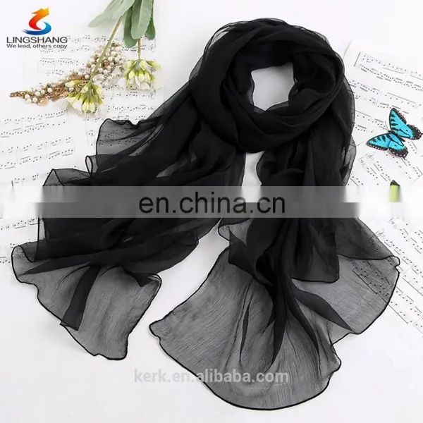Ladies Spring Floral Muslim Hijab,stereo Embroidery Pattern, Plain Silk Chiffon Shawls,women Scarves photo-4