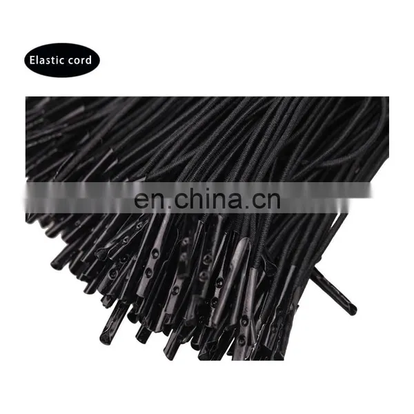 China Wholesale 2mm Round Black Elastic Cord With Metal End/bard for Document Folder photo-3
