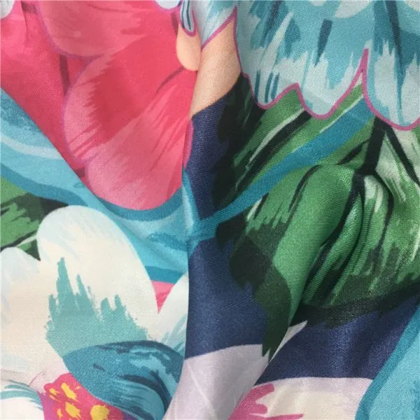 Hot New Pattern Custom Digital Printed 100% Floral Rayon Fabric photo-3