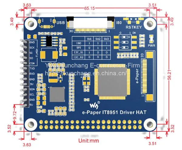 1448x1072 High Definition, 6inch E-Ink Display HAT for Raspberry Pi, Black/white, 16 Gray Scale photo-5