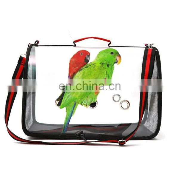 Bird Travel Takeaway Travel Cage PVC Transparent Breathable Bird Cage Parrot Handbag photo-7
