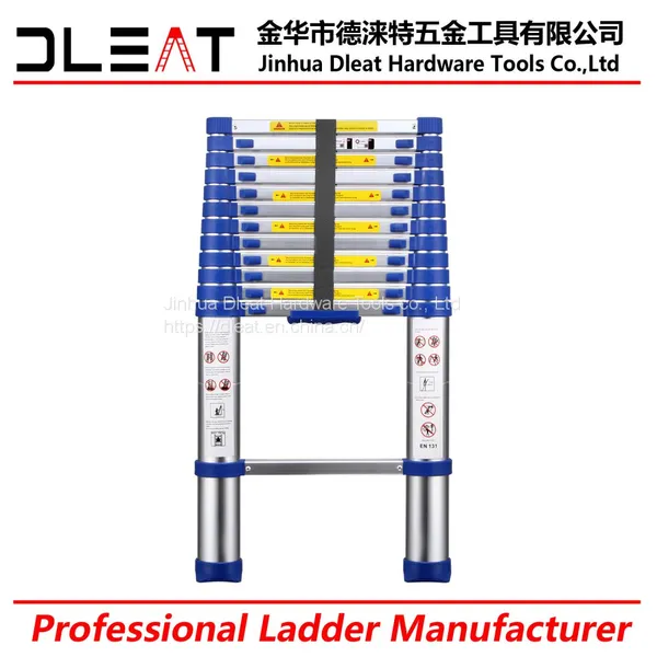 New Red Color Dleat 3.8m Single Aluminum Telescopic Ladder With EN131 photo-2