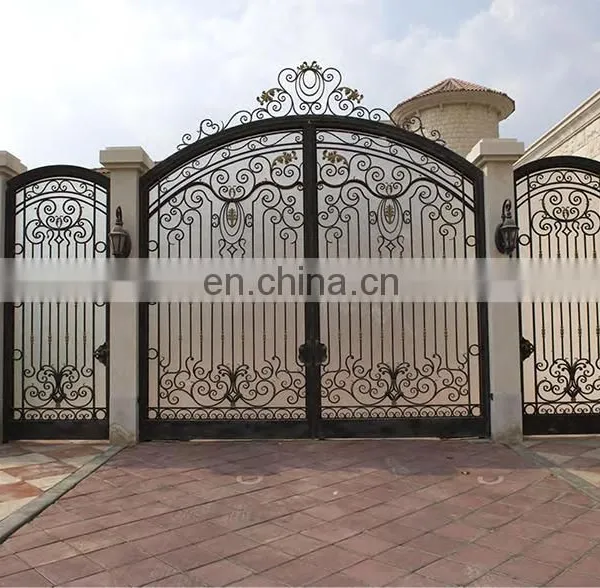 European Style Modern House Gate Designs Front Door Wrought Iron Main Gate for Garden photo-2