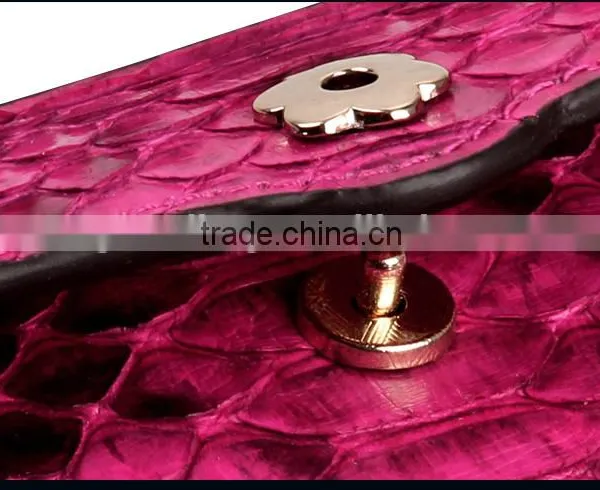 Short Style Color Rare Python Skin Leather Wallet Smart Multifunction Card Holder Two Folder Purse for Women photo-3