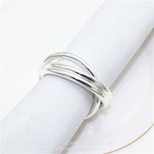 Fast Shipping Gold Silver Colored Napkin Ring For Wedding Table Decoration photo-3