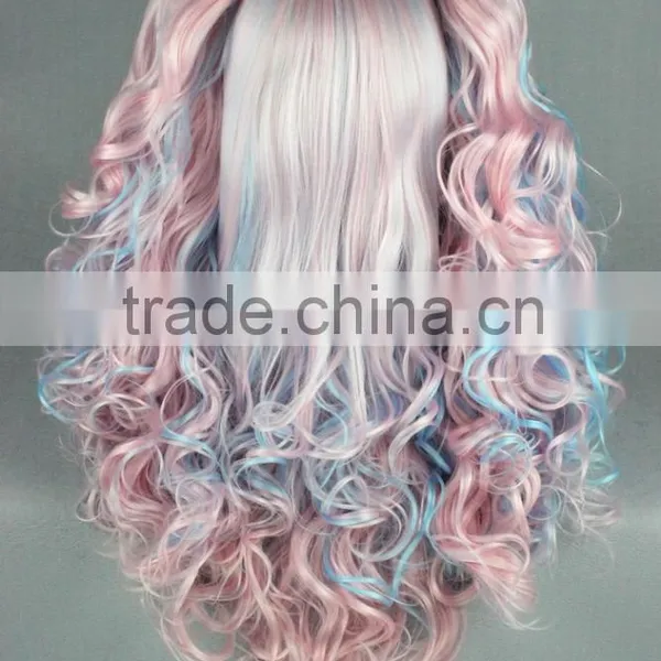 Medium Multi Color Lolita 70CM+50CM Tonytail Wave Clip On Ponytail Hair Wig photo-4
