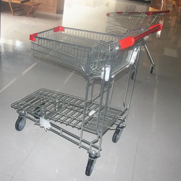 Metallic Trolley Supermarket Hand Shopping Trolley photo-4
