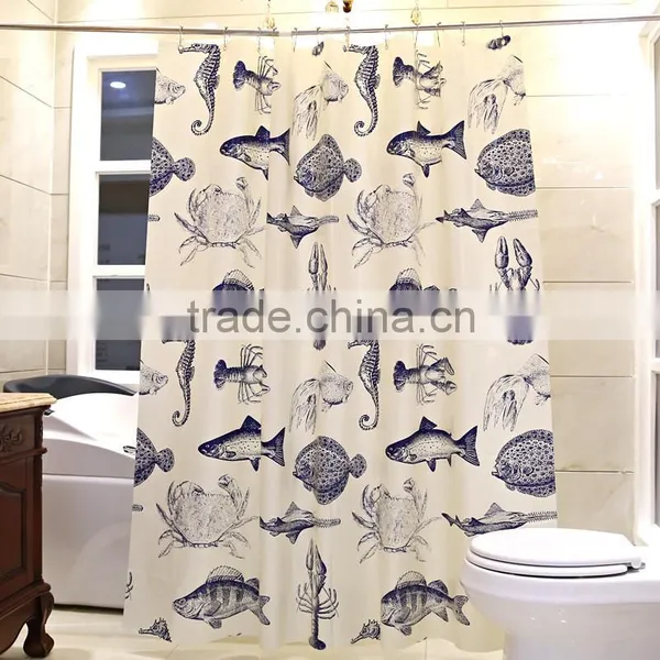 Shower Curtain Rain Drop Printed, Hot Sale Classic Bathroom Waterproof Curtain photo-5