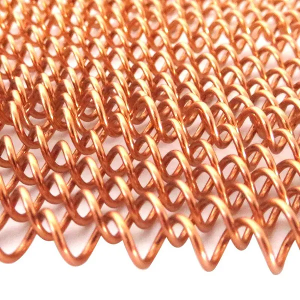 Aluminium Decorative Steel Metal Wire Screen Woven Architectural Mesh Ceiling Curtain Hanging Drapery Coil for Interior Design photo-5