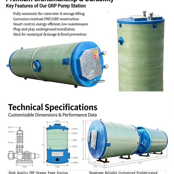 Fully Automatic FRP Integrated Prefabricated Underground Sewage Pumping Station photo-4