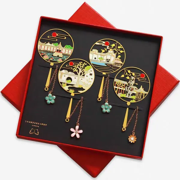 Chinese Seal Stamp Enamel Metal Bookmark Custom Souvenir Book Marker photo-4
