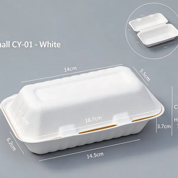 Custom-OEM Molded Fiber Hamburger Box, Hot Dog Packaging, Bread Container, Compostable Biodegradable Sustainable