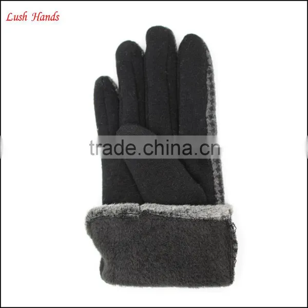 2016 Ladies Fingered Touch-screen Spandex Velvet Gloves for Wholesale photo-3