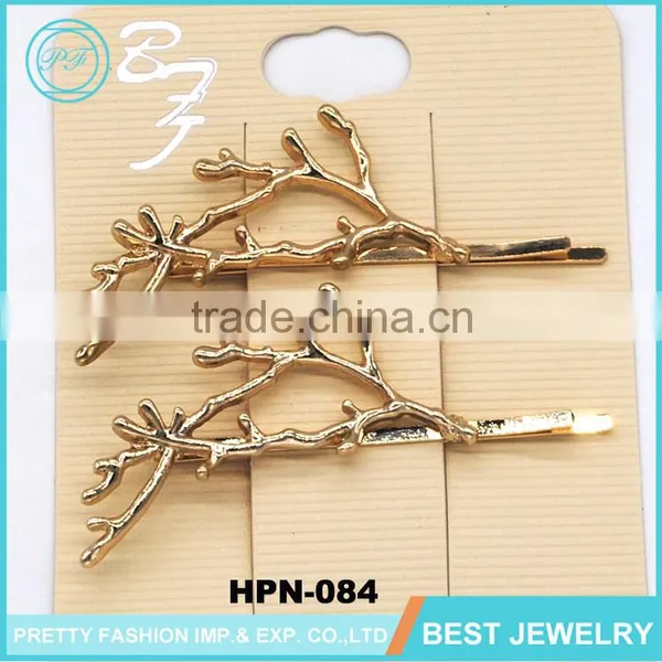 Retro Charm Zinc Alloy Wood Shape Fashion Hair Accessory For Girls photo-3