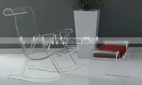 Modern acrylic rocking lounge chair