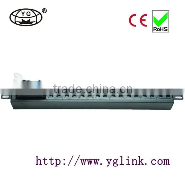 10A 19"1.5U 8ways With Air Break Switch Universal Type PDU Power Distribution Unit