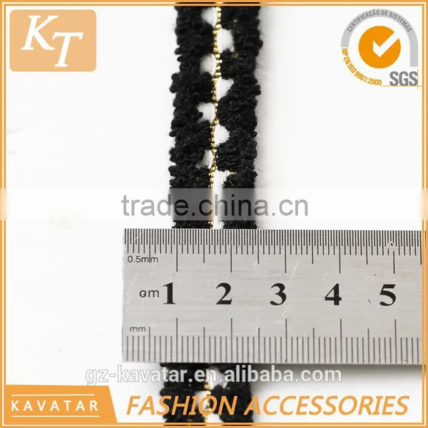 High Quality White and Black Pattern Ribbon With Cotton Fabric Cover photo-3