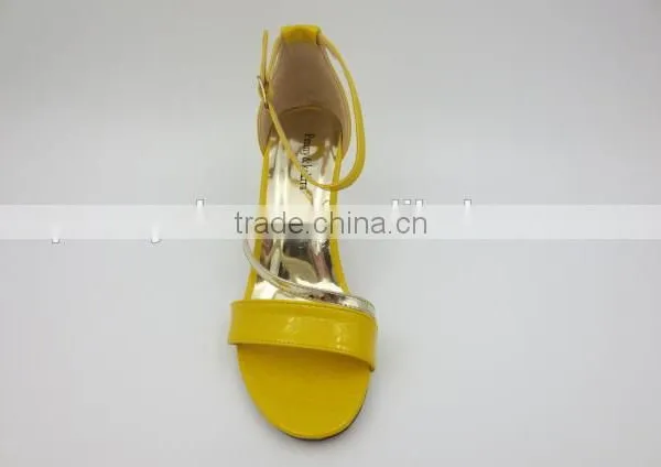 Latest New High Class Middle Heel Ankle Strap Buckle Women Sandals photo-3