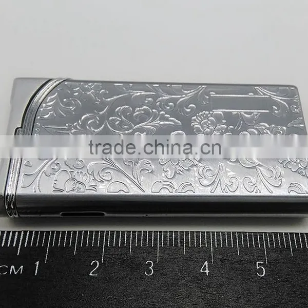 Silver Metal Lighters Laser Cigarette Case Thin Lighter photo-5