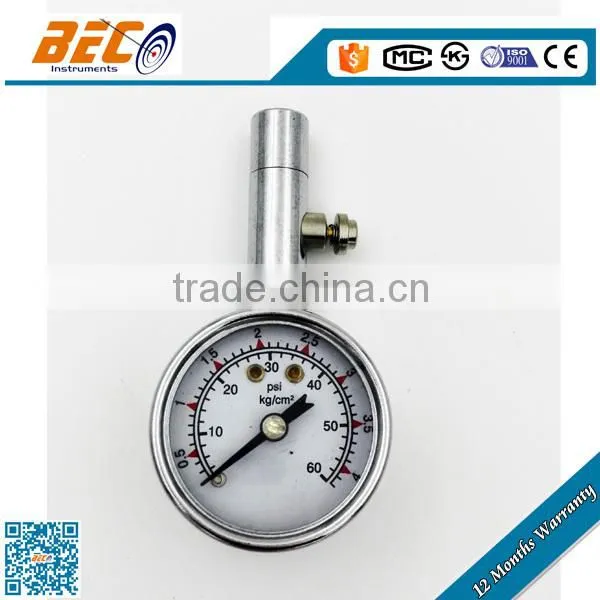(YT-40A) 40mm Chrome Placted Material Small Size Customed Acceptable Car Tire Use Turbo Pressure Gauge Meter