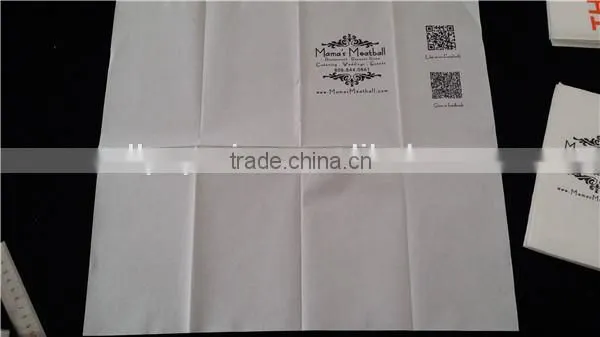 Disposable Dinner Napkin, 2 Ply, 1/8 Fold, 17" Length x 15" Width, Logo Printed(Packs of 150) photo-3