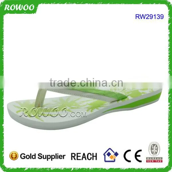 White and Green Low Price Ladies Sandals Girl Latest Flat Sandals photo-6