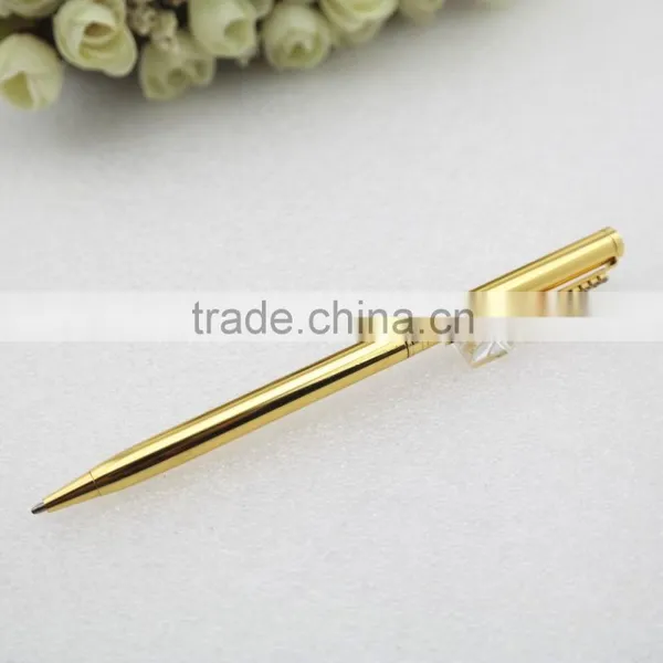 Gold Slim Metal Pen , 24K Gold Pen With Crystal photo-4