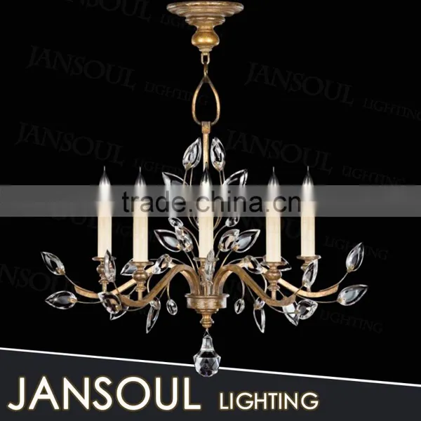 Vintage Brown Wrought Iron Chandelier Decorative Leaf Crystal Chandelier Industrial Pendant Lighting Fixture