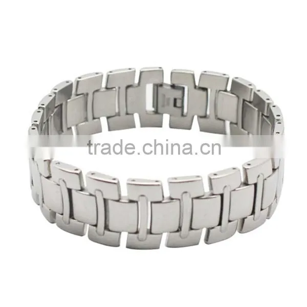 High Polish Link Chain Stainless Steel Cuff Bracelet Man photo-4