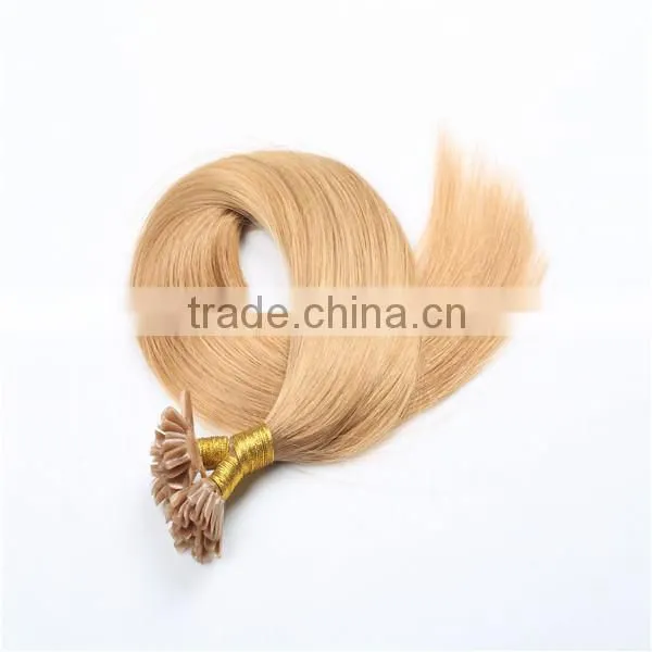 Wholesale Large Stock Color 613 Remy u Tip Nail Tip Keratin Human Hair Extension photo-2
