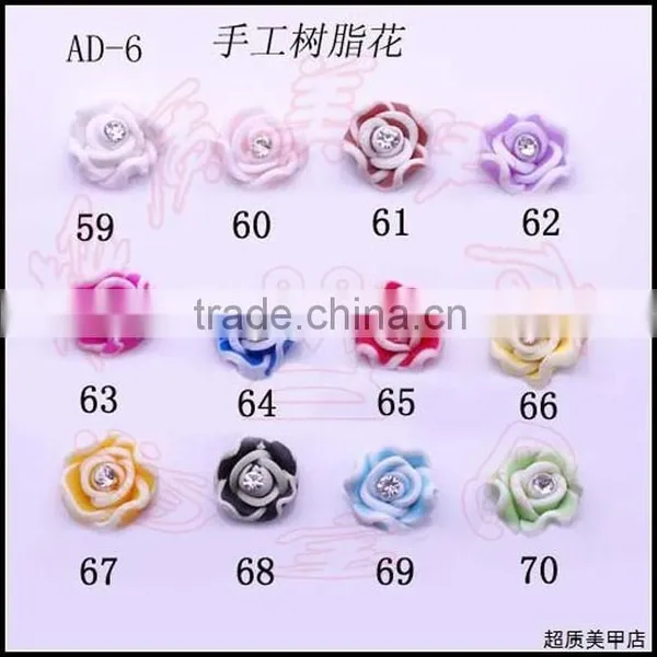 Nail Art 3D Resin Color Flower With Crystal Nails Accessories ZX:F545