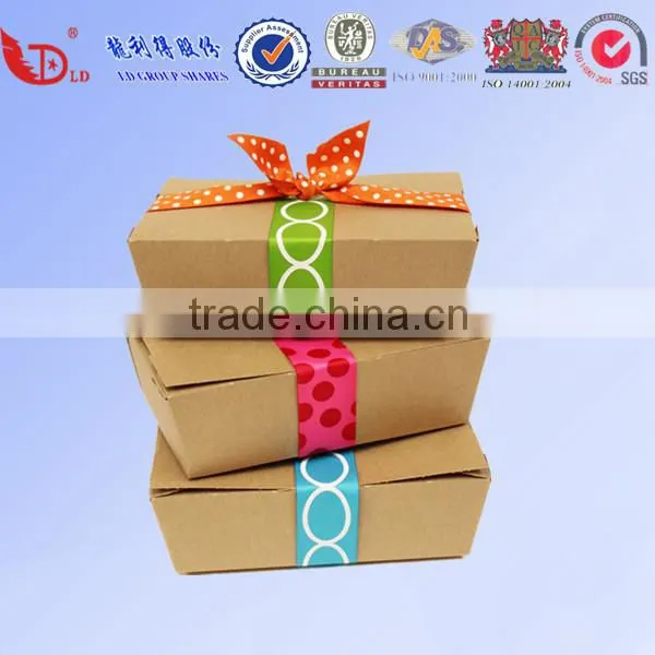 Disposable Custom Printed Food Kraft Lunch Paper Box for Food Packaging photo-4