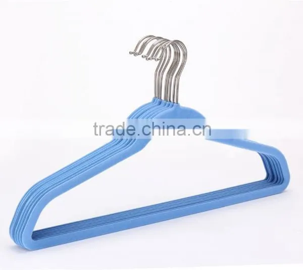 Flocked Clothes Hanger With Shoulder Pads HM-010 Quality Choice photo-3