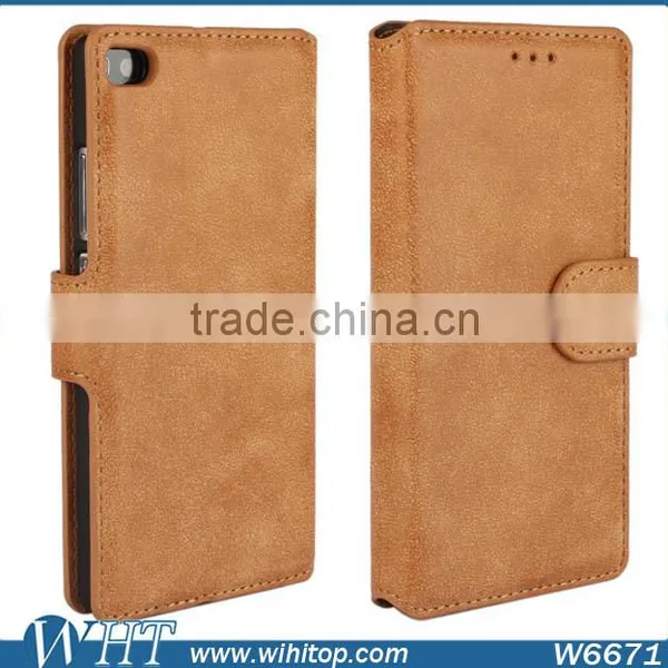 2015 Matte Retro Leather Case for Huawei P8 With Business Card Slot photo-6
