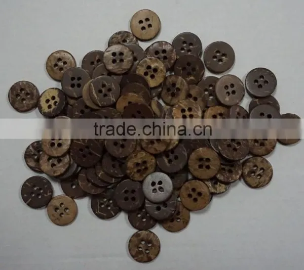 Four Holes Fashionable Coconut Shell Button Size 22L photo-3