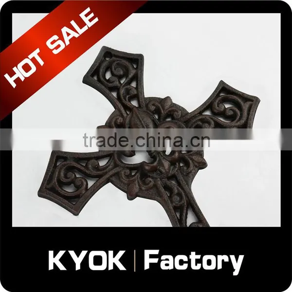 KYOK Special Design Wrought Iron Curtain Iron Cross,home Decorative Iron Cross,cast Iron Crosses photo-4
