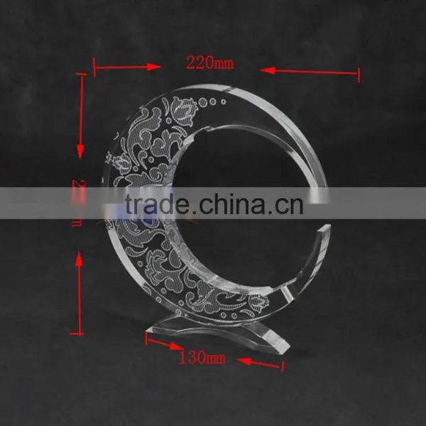 China Factory Supplier Engraved Acrylic Moon Shaped Craft photo-4
