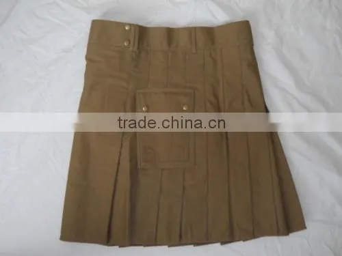 Dark Khaki Modern Utility Kilt Mens photo-3