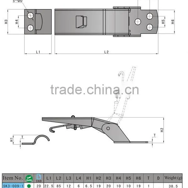 SK3-009 2015 the Newest Style Packing Draw Latch Elegant Hasp photo-5