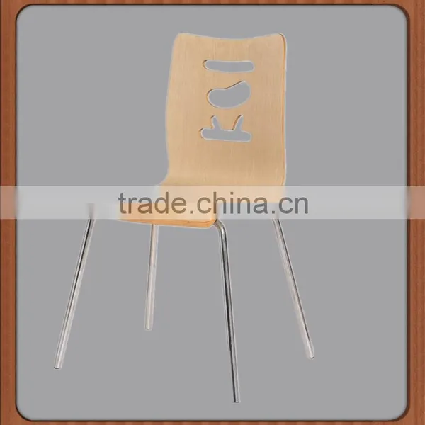 Chairs Kitchen Dining Room Chairs Stackable Seat Retro Wood Metal
